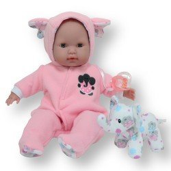 Berenguer Boutique doll 38 cm - With pink elephant pyjamas 