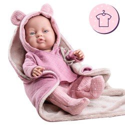 Outfit for Paola Reina doll 45 cm - Pink outfit with blanket for Los Bebitos