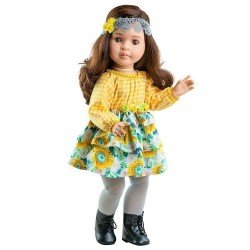 Paola Reina doll 60 cm - Las Reinas - Lidia with floral and plaid dress
