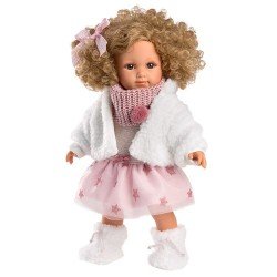 Llorens doll 35 cm - Elena with a set of stars and a white jacket