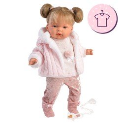 Clothes for Llorens dolls 38 cm - Pink outfit with jacket and socks