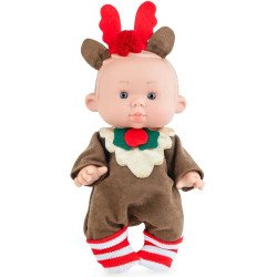 Marina & Pau doll 26 cm - Nenotes Christmas Edition - Reindeer boy