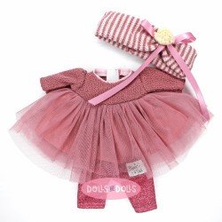Clothes for Nines d'Onil dolls 30 cm - Mia - Pink dress with leggins and shawl