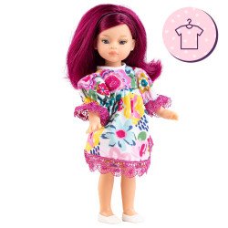 Outfit for Paola Reina doll 21 cm - Las Miniamigas - Martina - Colorful flower dress