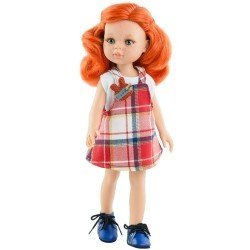 Paola Reina doll 32 cm - Las Amigas Funky - Fina in red checkered pinafore