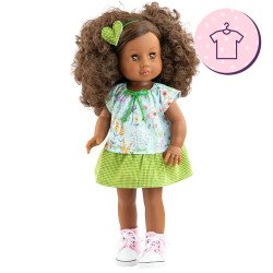 Outfit for Paola Reina doll 45 cm - Soy Tú - Amor - Blue floral dress and green skirt