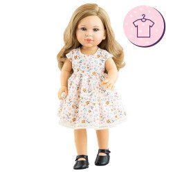 Outfit for Paola Reina doll 45 cm - Soy Tú - Audrey - Orange flower dress