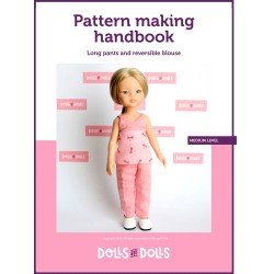 Dolls And Dolls downloadable pattern for Las Amigas dolls - Long pants with reversible blouse