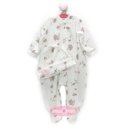 Outfit for Antonio Juan doll 52 cm - Mi Primer Reborn Collection - White pajamas with cartoon pattern