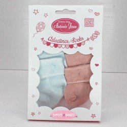 Complements for Antonio Juan 40 - 52 cm doll - Blue and soft pink socks