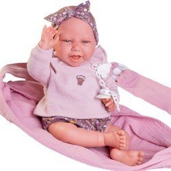 Antonio Juan doll 42 cm - Newborn Carla in a baby sling