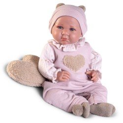 Antonio Juan doll 42 cm - Special Weight - Newborn Luca with heart pillow