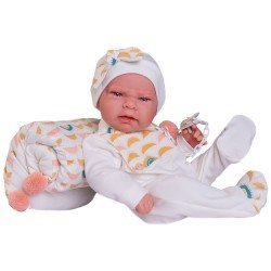 Antonio Juan doll 42 cm - Newborn Lea with cushion of suns