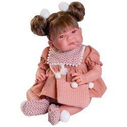 Antonio Juan doll 42 cm - Newborn Nica with pigtails and bag