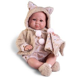 Antonio Juan doll 42 cm - Newborn Luca with sheepskin jacket