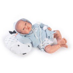 Antonio Juan doll 42 cm - Newborn with little fish cushion