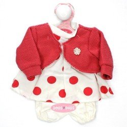 Outfit for Antonio Juan doll 33-34 cm - Polka dots set with fuchsia jacket
