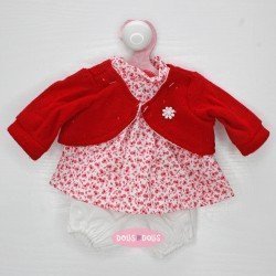 Outfit for Antonio Juan doll 33-34 cm - Red flowers dress with jacket