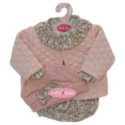 Outfit for Antonio Juan doll 40 - 42 cm - Sweet Reborn Collection -  Floral set with pink jacket and hat