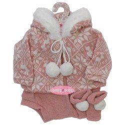 Outfit for Antonio Juan doll 40-42 cm - Pink winter outfit with booties