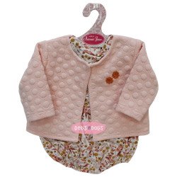 Outfit for Antonio Juan doll 40-42 cm - Floral romper with a pink jacket