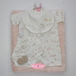 Outfit for Antonio Juan doll 52 cm - Mi Primer Reborn Collection - Teddy pajamas with hat and towel