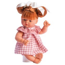 Así doll 36 cm - Guille in pink plaid dress with pink chiffon collar