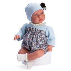 Así doll 46 cm - Leo with a romper with blue flowers and a light blue chest