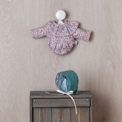 Outfit for Así doll 28 cm - Flower romper suit with green hood for Gordi doll