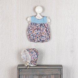 Outfit for Así doll 28 cm - Blue floral romper with blue chest for Gordi doll