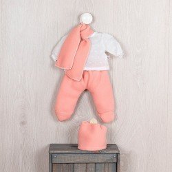 Outfit for Así doll 36 cm - Salmon color gaiter with beige plumeti shirt for Alex doll