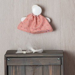 Outfit for Así doll 20 cm - Pink dress with flower and beige tulle for Bomboncín doll