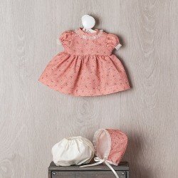 Outfit for Así doll 36 cm - Pink dress with flower and beige tulle for Koke doll