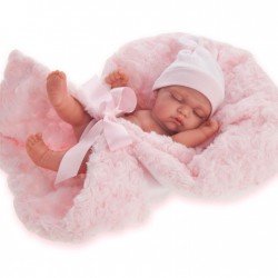 Antonio Juan doll 26 cm - Luni real girl with pink blanket