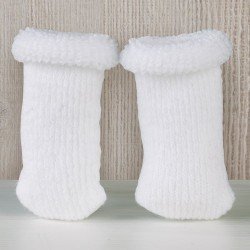 Complements for Así doll 36 to 46 - White wool curl booties