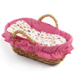 Doll carrying basket - Bayer Chic 2000 - Pink printed