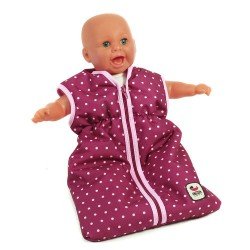 Sleeping bag for dolls to 55 cm - Bayer Chic 2000 - Raspberry-pink polka dots