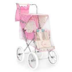 Pink rain cover for Big Bebelux doll pushchair