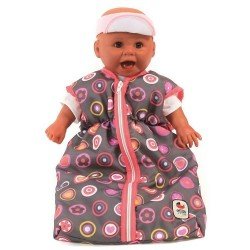 Sleeping bag for dolls to 55 cm - Bayer Chic 2000 - Fuchsia and Gray with circles