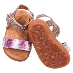 Complements for Götz doll 42-50 cm - Glittery flowers sandals