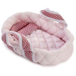 Así doll Complements 20 cm - Little pink carrycot with white stars