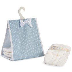 Complements for Así doll - Blue harper diaper holder with white stars