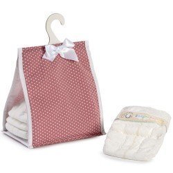 Complements for Así doll - Pink harper diaper holder with white stars