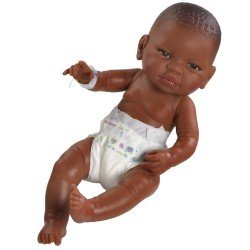 Paola Reina doll 45 cm - Bebito newborn - Black boy with nappy