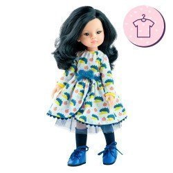Outfit for Paola Reina doll 32 cm - Las Amigas - Liu dress with hedgehogs