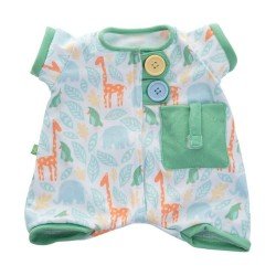 Outfit for Rubens Barn doll 45 cm - Rubens Baby - Pocket Friends green pajamas