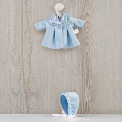 Outfit for Así doll 20 cm - Blue velvet coat for Bomboncín doll