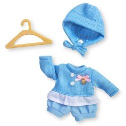 Complements for Barriguitas Classic doll 15 cm - Clothes on hanger - Blue set with hood