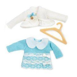 Complements for Barriguitas Classic doll 15 cm - Clothes on hanger - Turquoise dress with white jacket