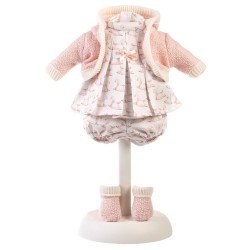 Clothes for Llorens dolls 33 cm - Pink outfit with patterned dress
